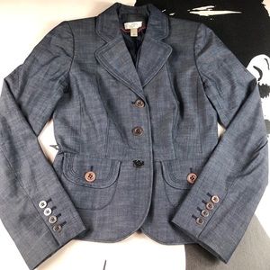 Ann Taylor Loft Women Blue Blazer Jacket Blue